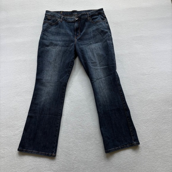 Wrangler Denim - Wrangler Aura Bootcut Jeans Women Size 18 Dark Wash Stretch Denim 10WUT74AG